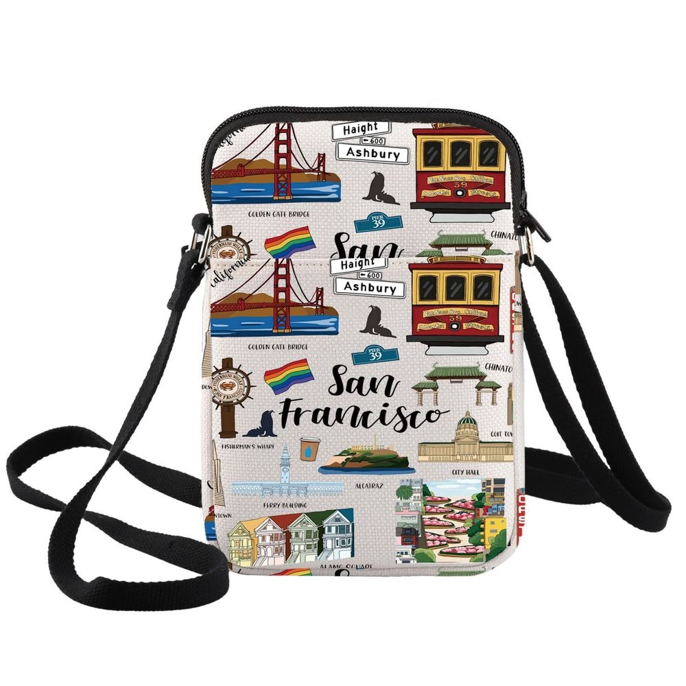 San Francisco Crossbody Purse - Unisex-Adults, San Francisco Xk Bag, 8.5"H X B)